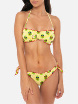 Bikini da donna a fascia con stampa avocado