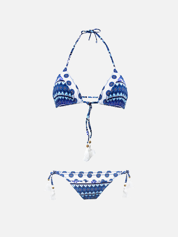 Gipsy print triangle bikini