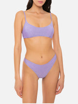 Bikini a bralette lurex lilla