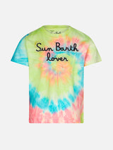 T-shirt da bambina con ricamo Sun Barth lover