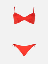 Bikini a bralette arancione con scollo a V da donna May Yali