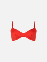 Woman orange scoop bralette beach top May