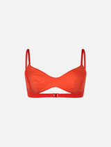 Woman orange scoop bralette beach top May