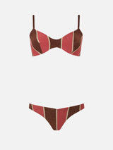 Gestreifter Lurex-Bralette-Bikini für Damen May Romy