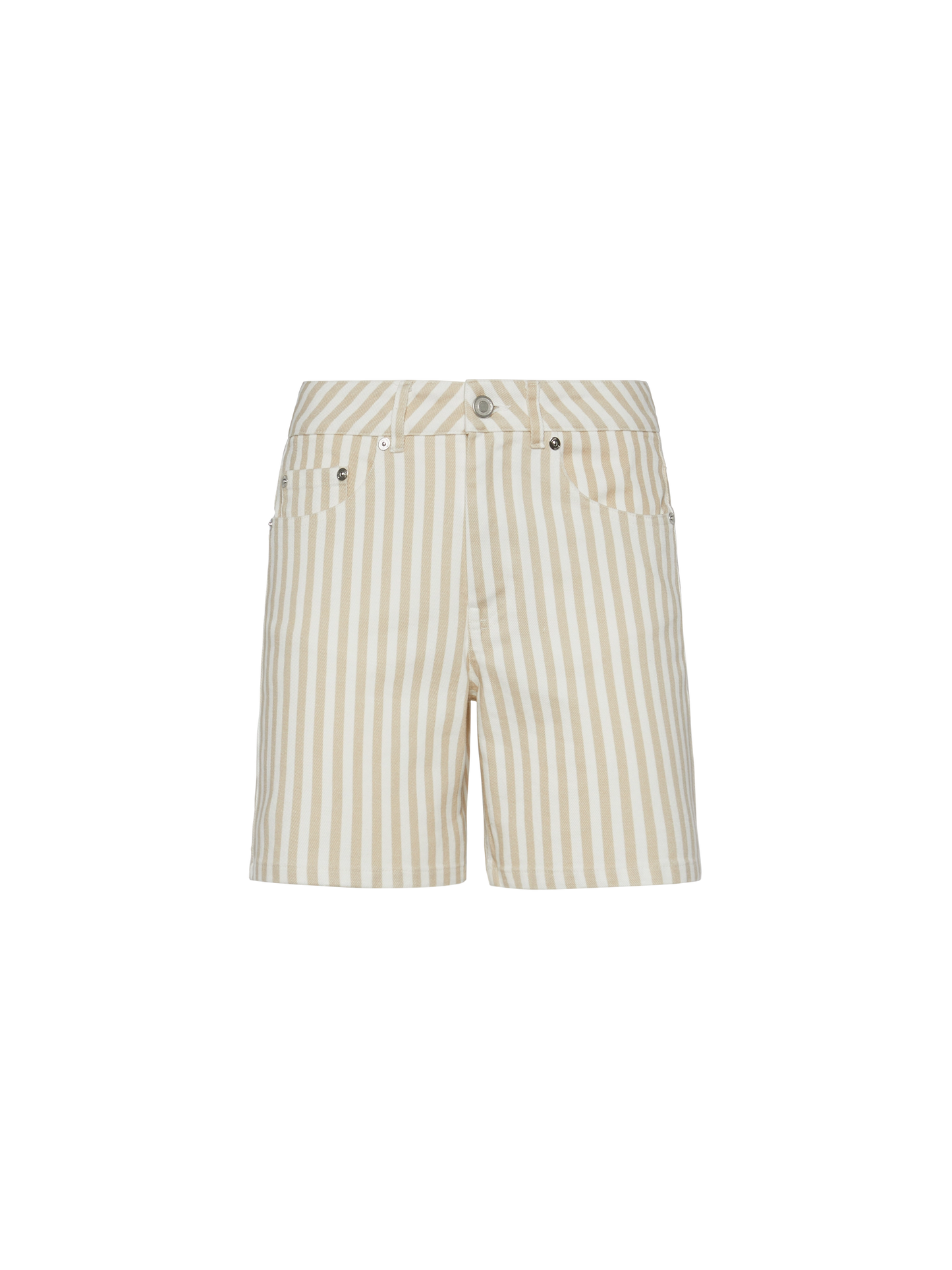 Cancun bermuda in denim con stampa a righe beige