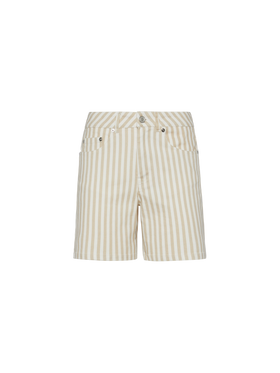 Cancun bermuda in denim con stampa a righe beige
