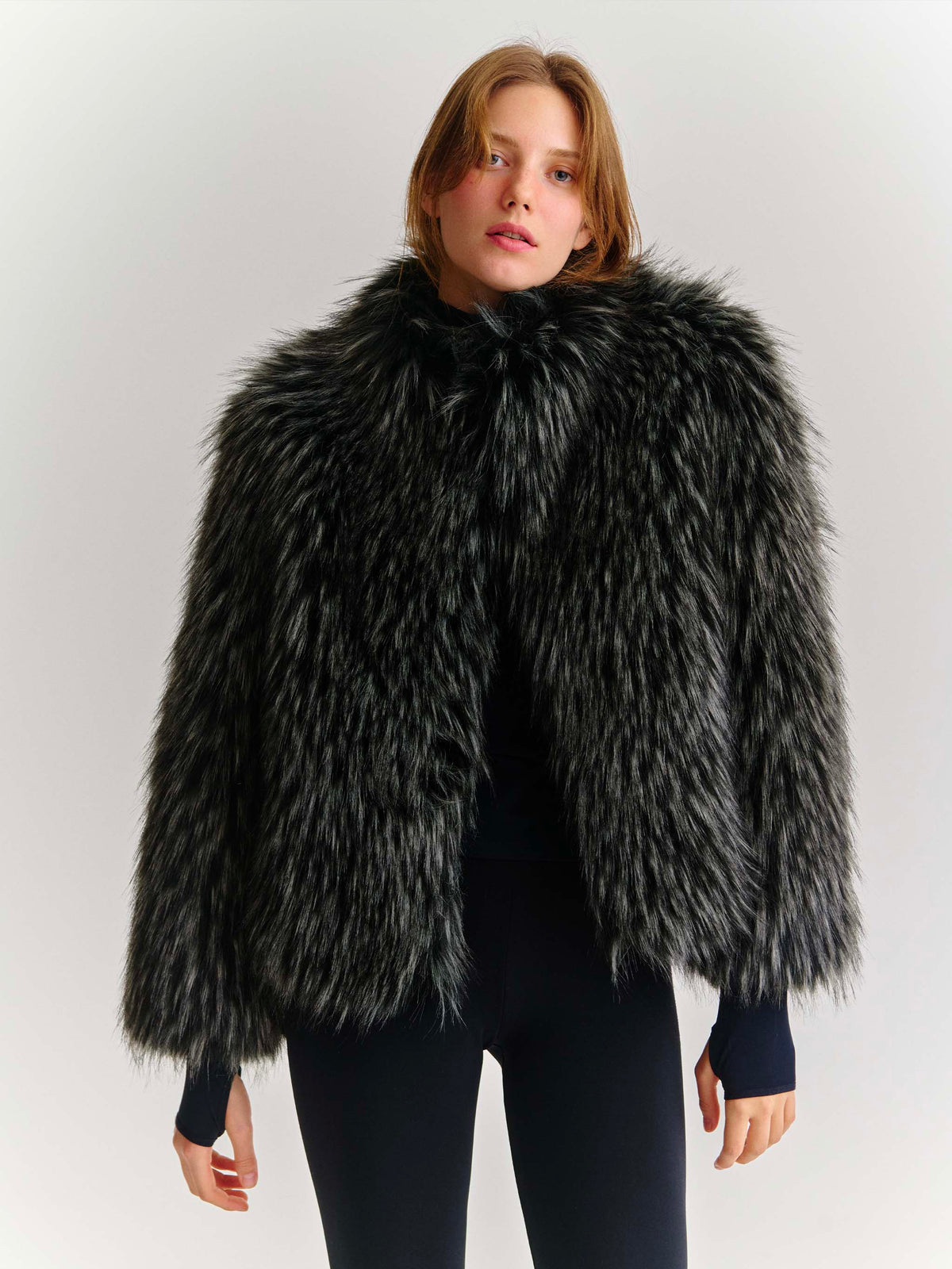 Artika Jacke aus Faux Fur mit Silver-Fox-Effekt 