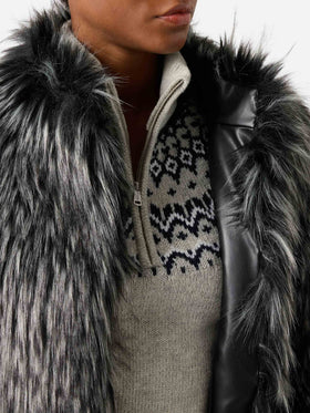 Artika Jacke aus Faux Fur mit Silver-Fox-Effekt 