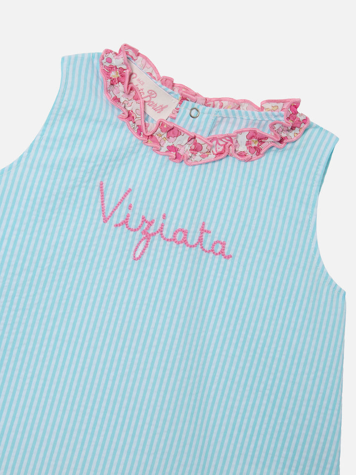 Abbie top and bloomer set with Viziata embroidery | Made with Liberty Fabric