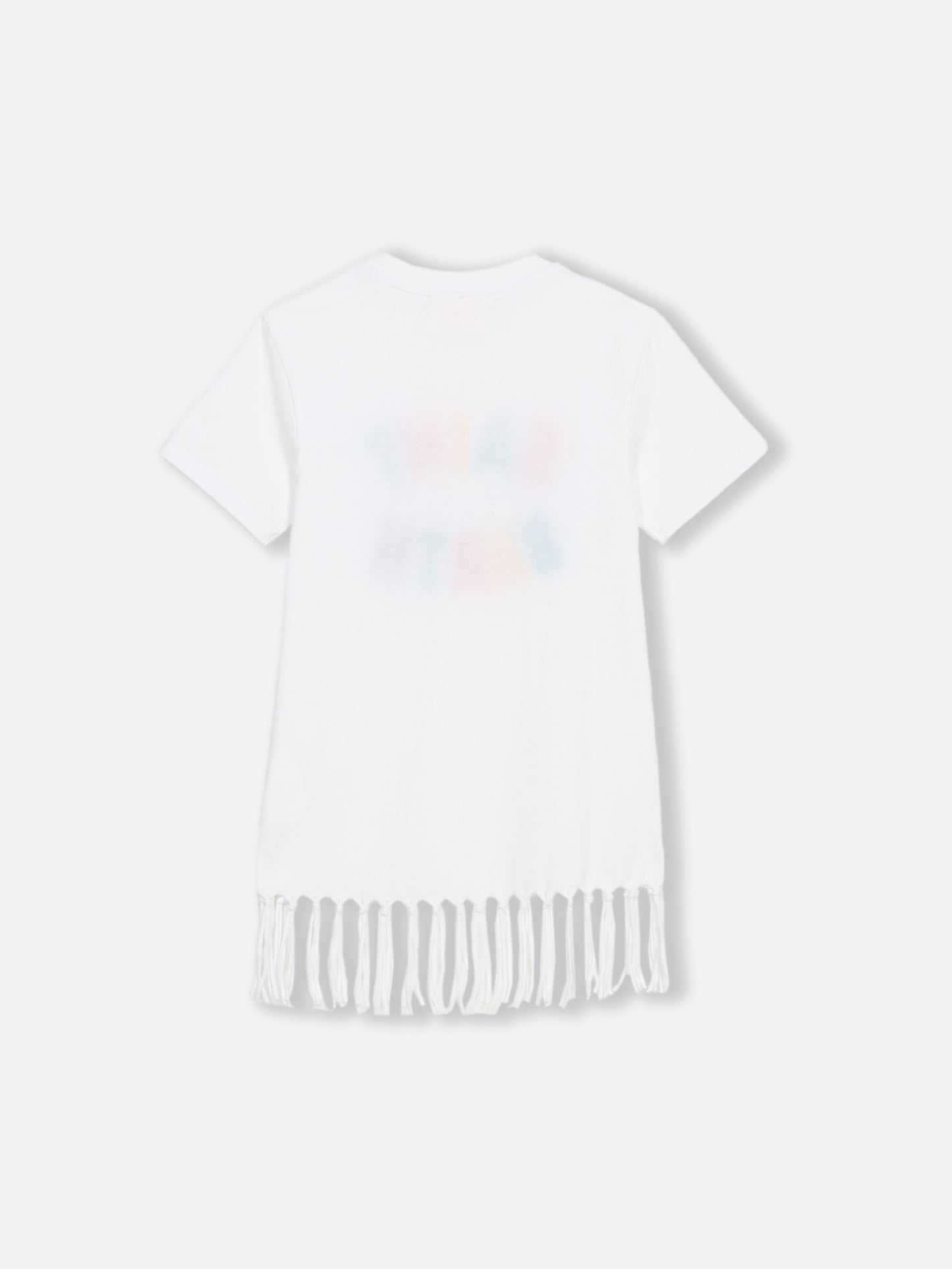 Girl Abbey dress with fringes and terry patch