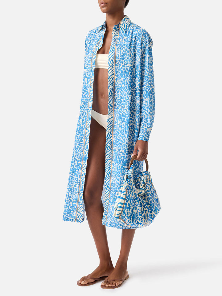 Abito lungo Adeline con stampa animalier leopardata