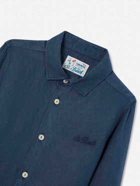 Navy blue blue Agnes shirt in linen