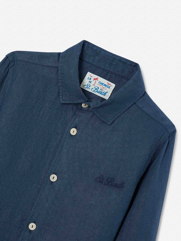 Navy blue blue Agnes shirt in linen