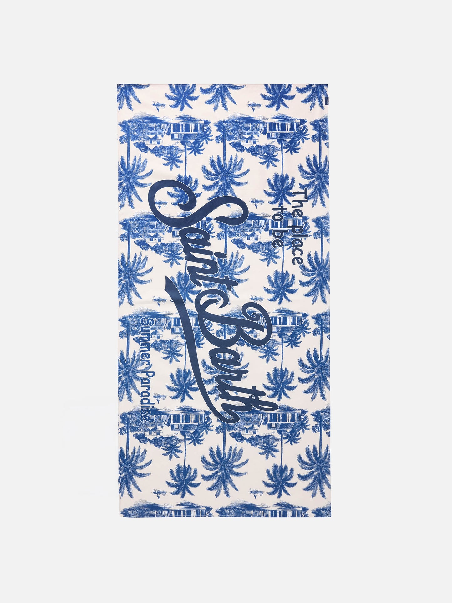 Aidan beach towel with toile de Jouy print and logo| Special edition