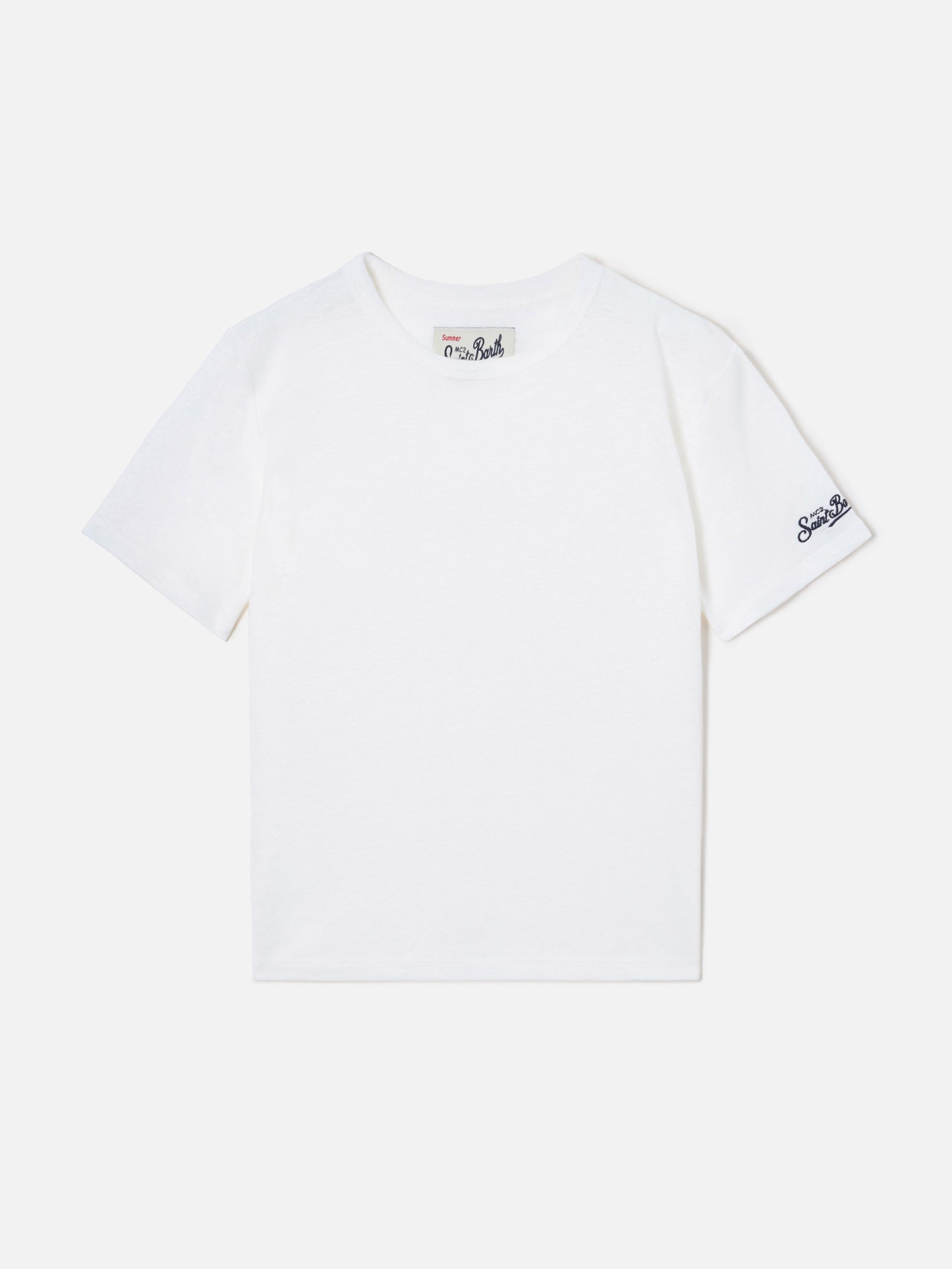 T-shirt Alex in puro lino bianco