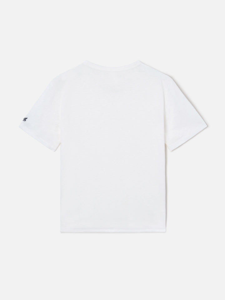 T-shirt Alex in puro lino bianco