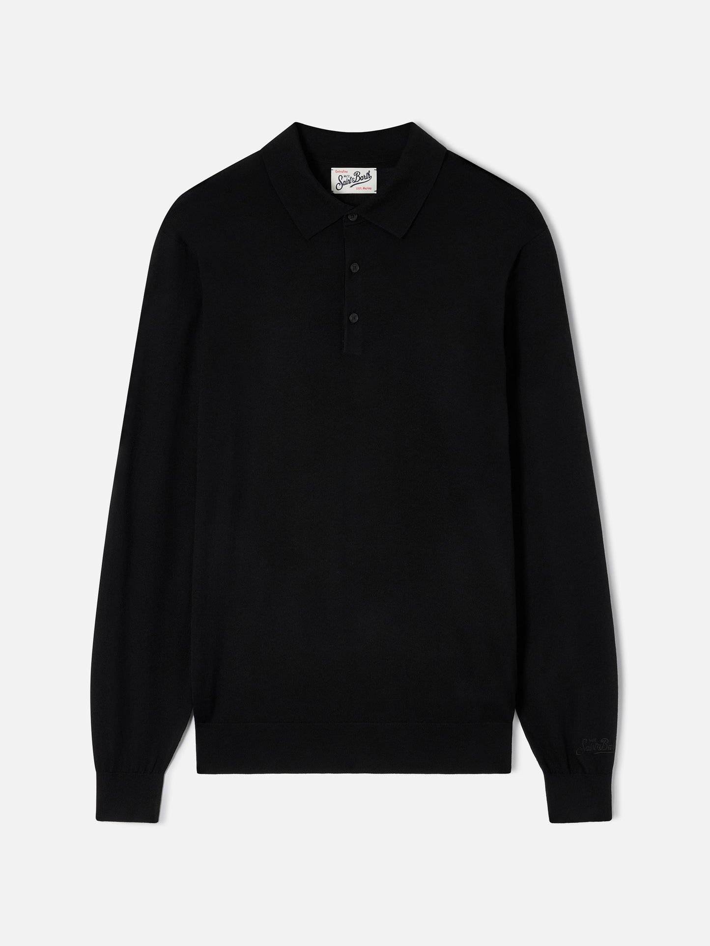 Polo Alfie en Merino negro 
