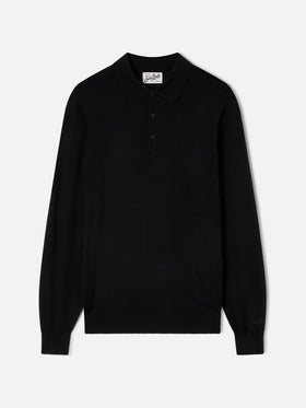 Polo Alfie en Merino negro 