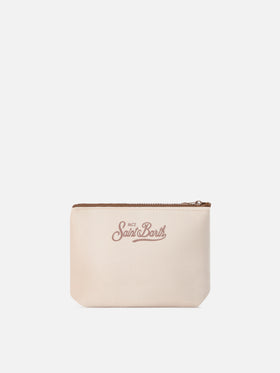 Beige Aline pochette mit Cortina-Print 
