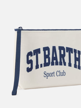 Beige Aline pochette with St. Barth Sport Club print