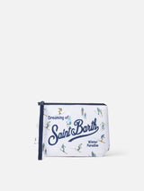 Wollpochette Aline mit Skifahrer-Print