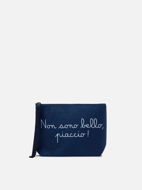 Wollige Pochette Aline mit Non sono bello, piaccio! drucken | VACANZE DI NATALE SONDERAUSGABE