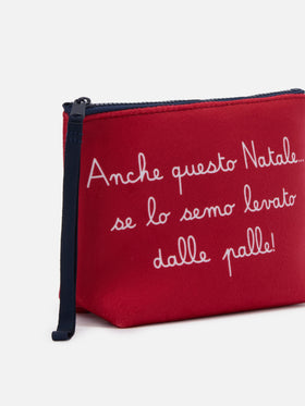 Pochette in lana Aline con stampa E anche questo Natale... | VACANZE DI NATALE EDIZIONE SPECIALE