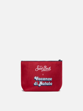 Pochette in lana Aline con stampa E anche questo Natale... | VACANZE DI NATALE EDIZIONE SPECIALE