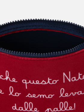 Pochette in lana Aline con stampa E anche questo Natale... | VACANZE DI NATALE EDIZIONE SPECIALE