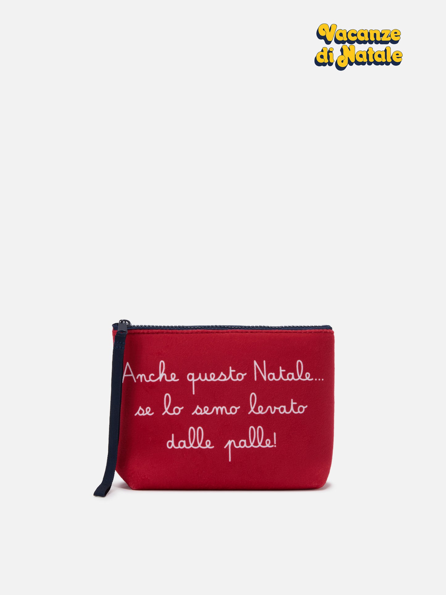 Pochette in lana Aline con stampa E anche questo Natale... | VACANZE DI NATALE EDIZIONE SPECIALE