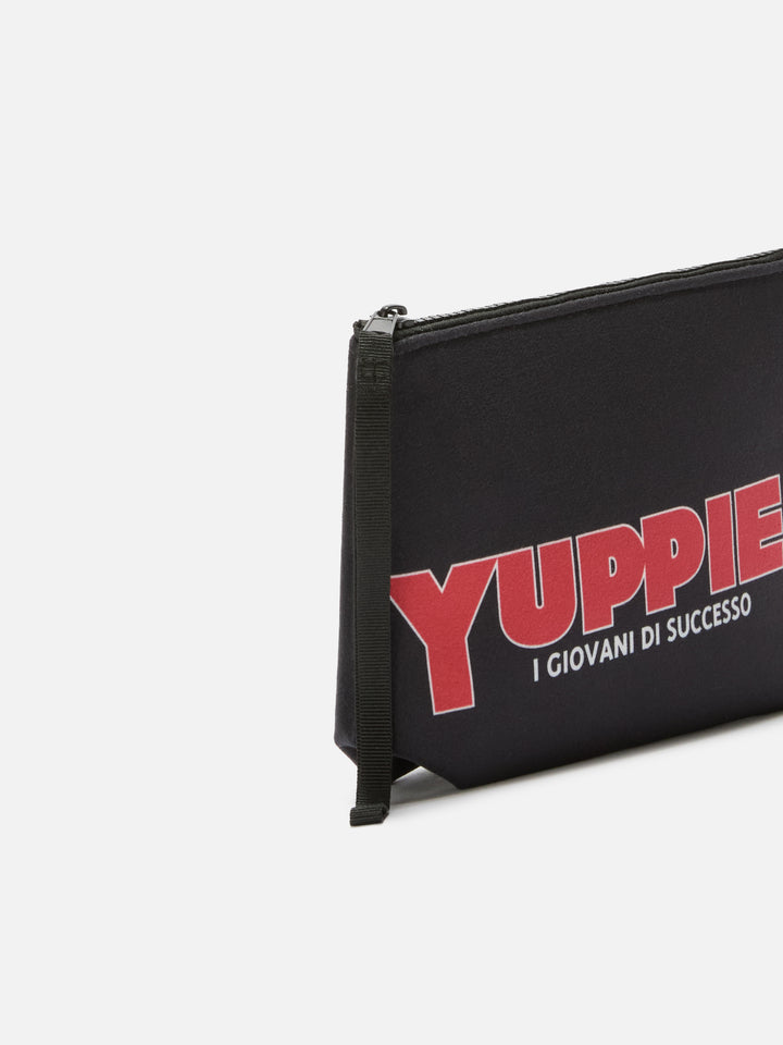 Aline Pouch in wool-effect fabric with Yuppies print | YUPPIES SPECIAL EDITION