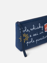 Pochette in lana Aline con stampa Sole, whisky e sei in pole position | VACANZE DI NATALE EDIZIONE SPECIALE