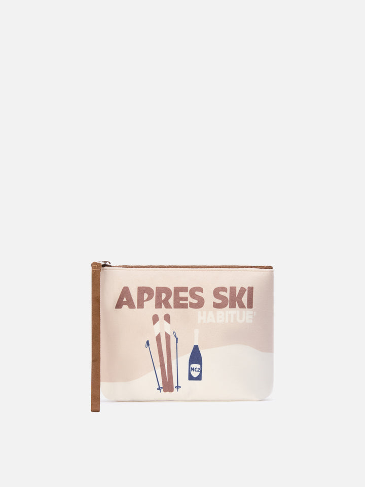 Beige Aline pochette with Après Ski print