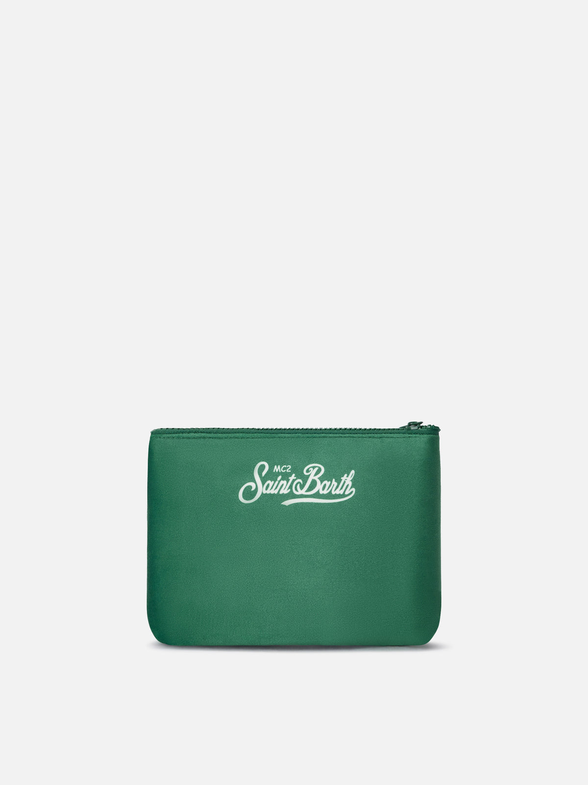 Green Aline pochette with Bollicine print