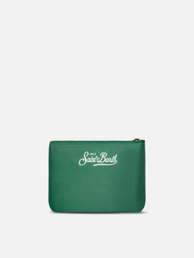 Green Aline pochette with Bollicine print
