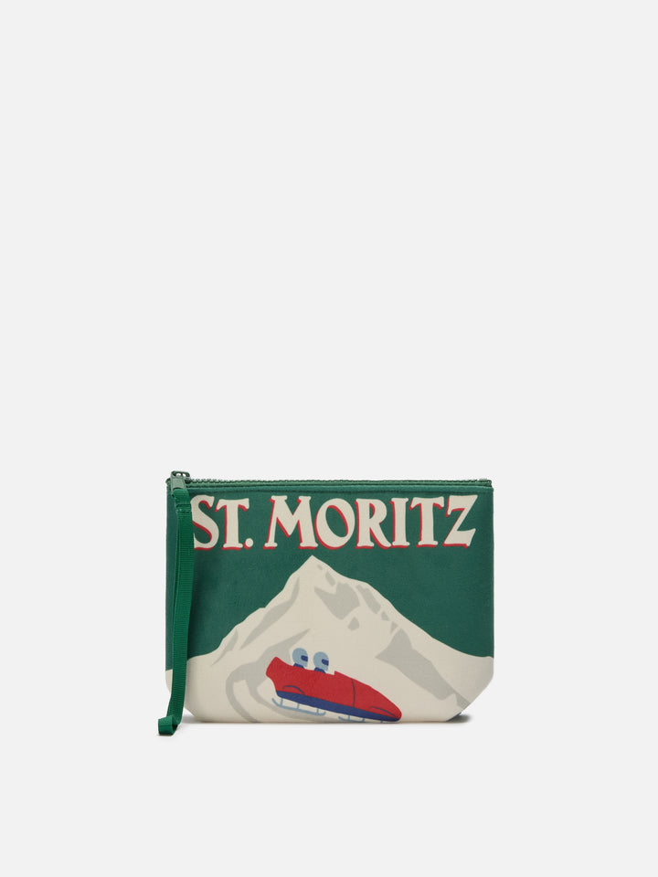 Pochette Aline effetto lana con stampa St. Moritz | ST. MORITZ TOP OF THE WORLD SPECIAL EDITION