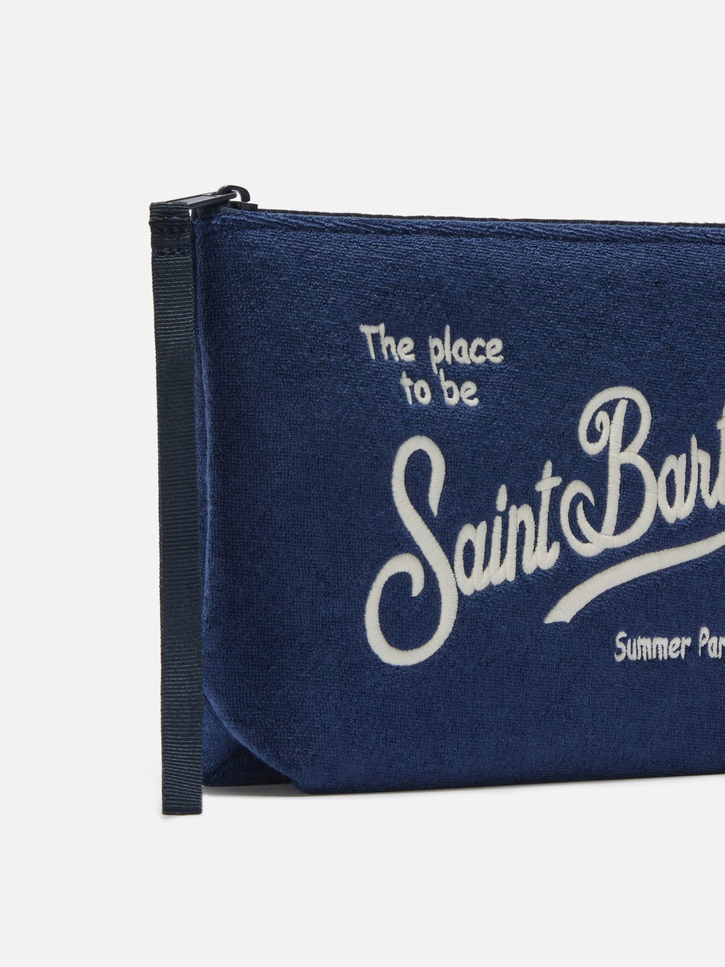 Pochette Aline effetto spugna blu navy