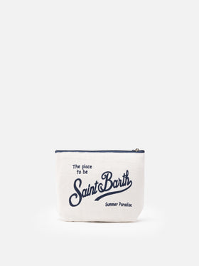 Aline off-white linen pochette