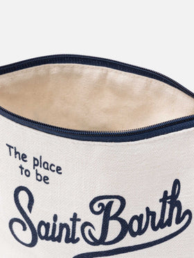 Aline off-white linen pochette