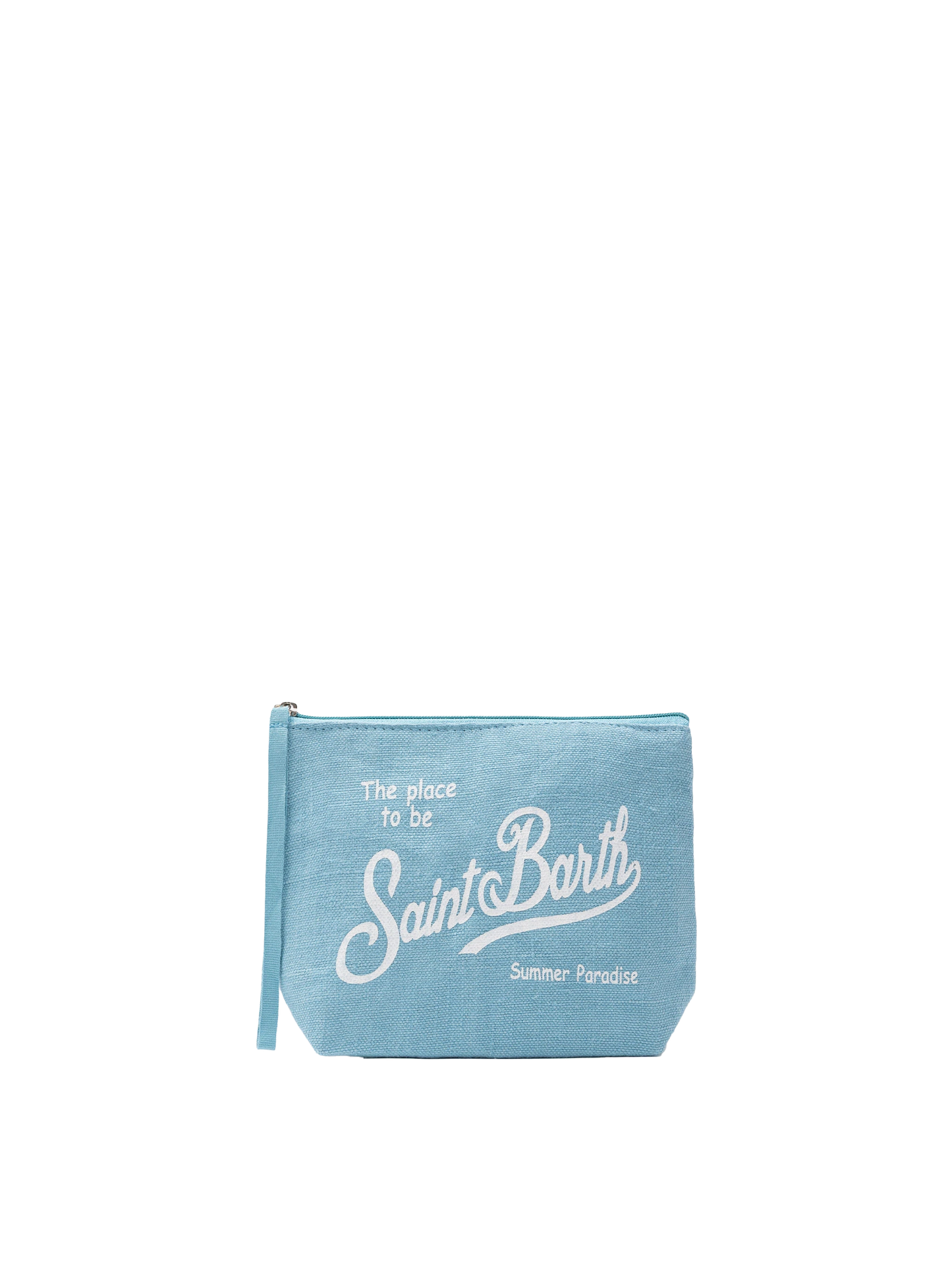 Aline light blue linen pochette