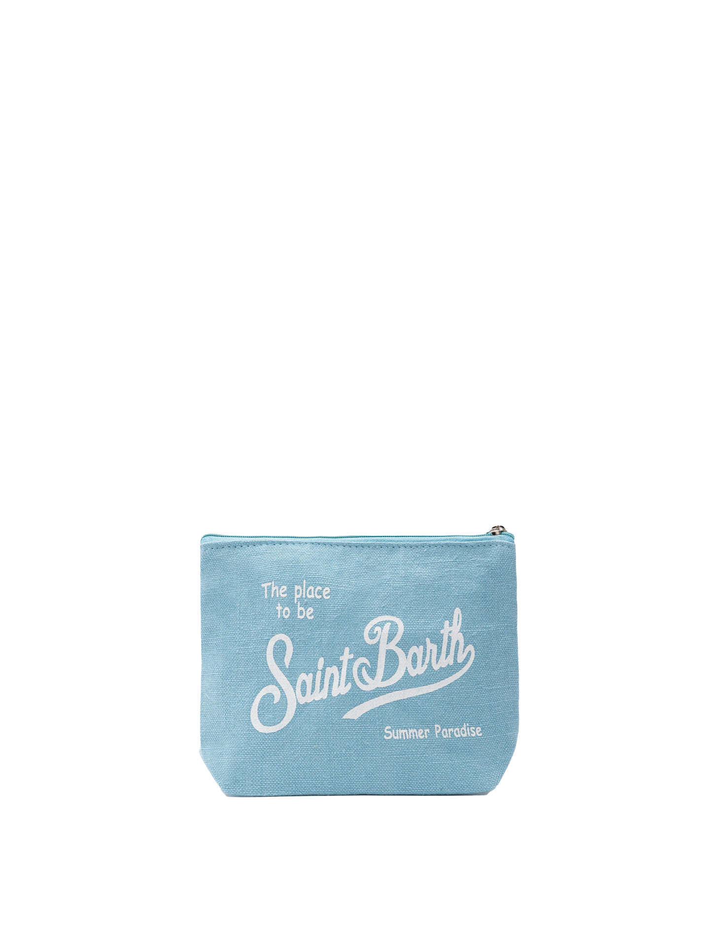 Aline light blue linen pochette