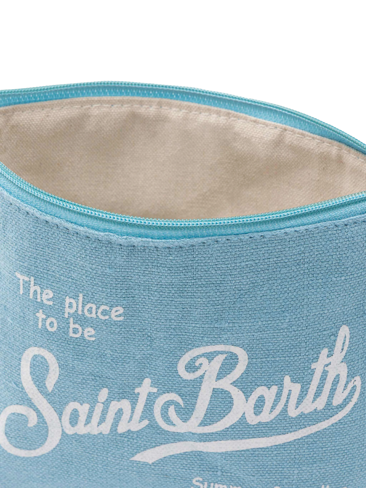 Aline light blue linen pochette