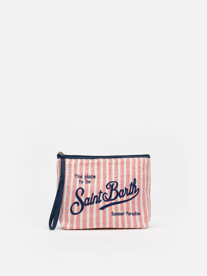 Pochette Aline in lino a righe