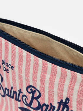 Pochette Aline in lino a righe