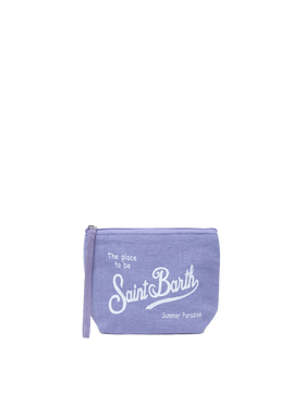 Aline lilac linen pochette - MC2 Saint Barth
