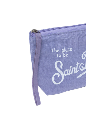 Aline lilac linen pochette - MC2 Saint Barth
