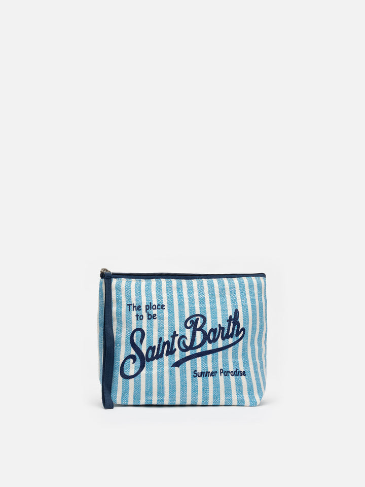 Pochette Aline in lino a righe