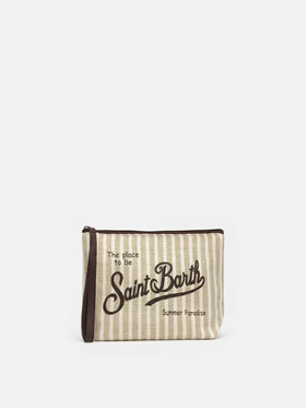 Pochette Aline in lino a righe