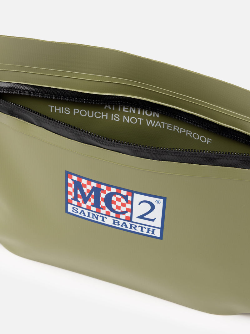 Aline military green water-resistant pochette