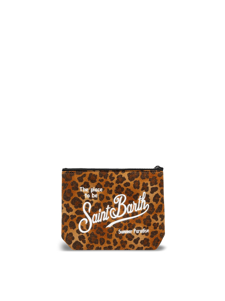 Pochette Aline in lurex con stampa animalier